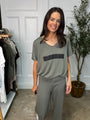 V-NECK TEE Dusty Green