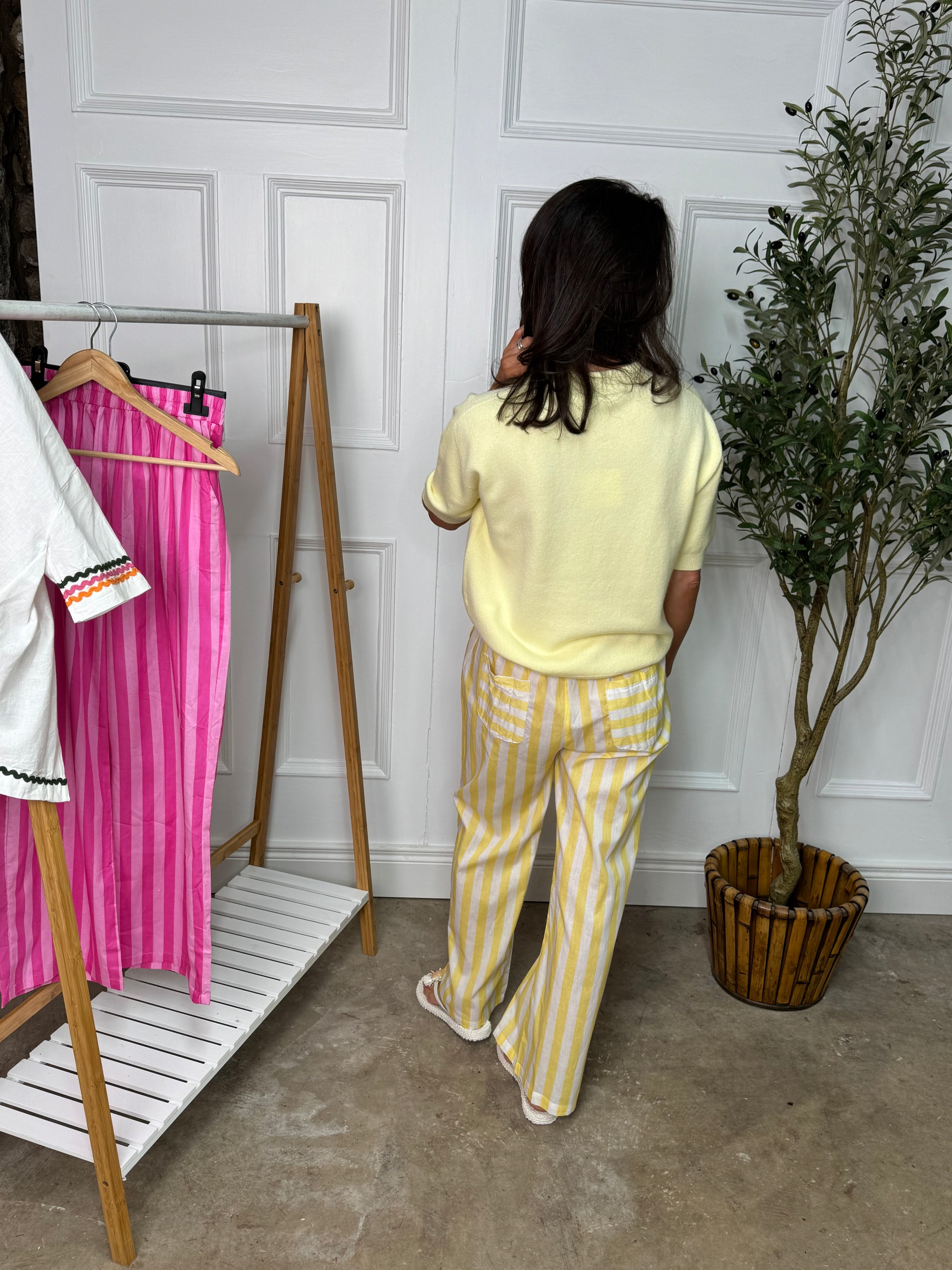 Lemon Stripe Trouser
