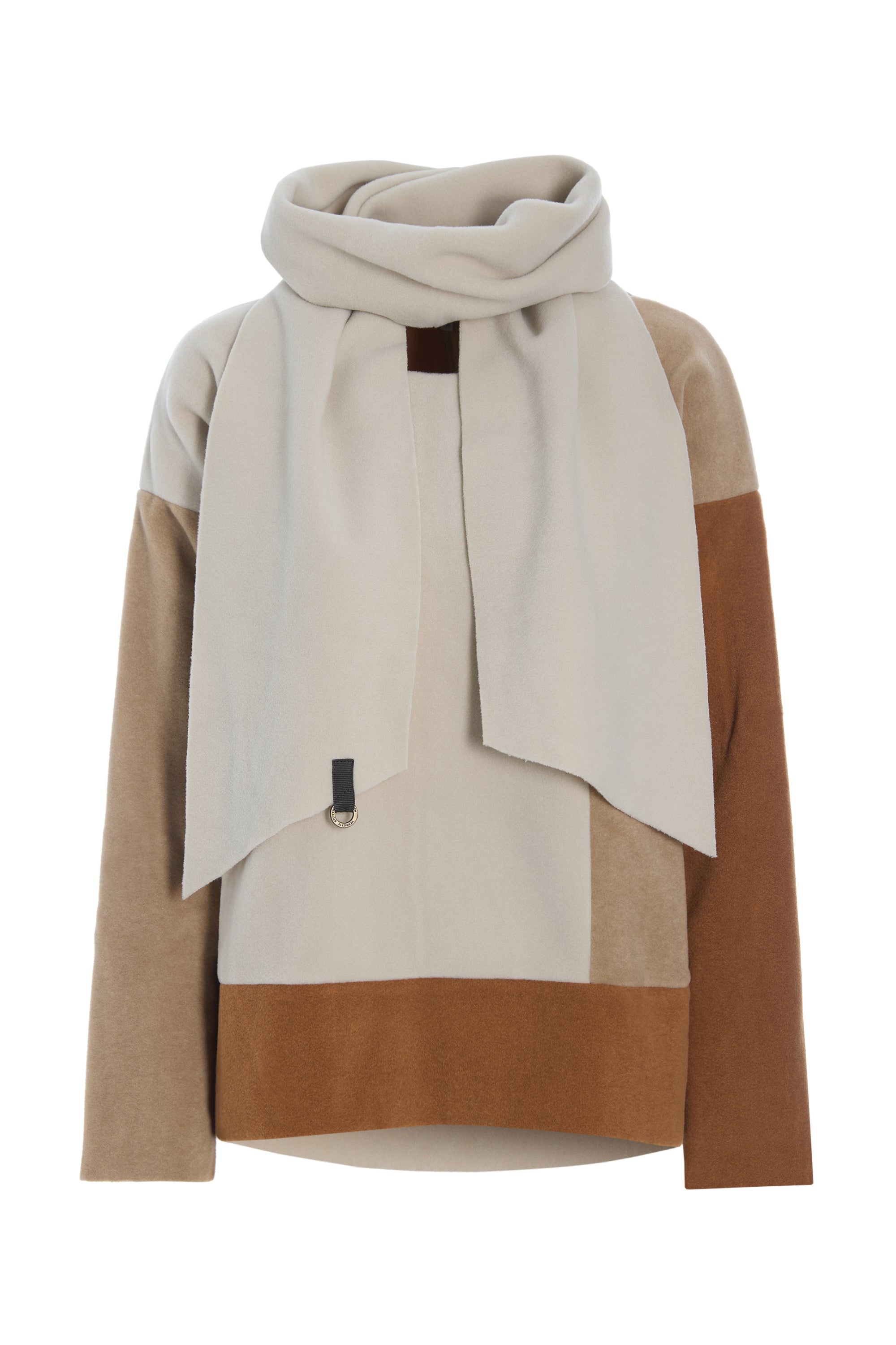 BLOUSE PATCH W SCARF CAMEL/KIT/RUST
