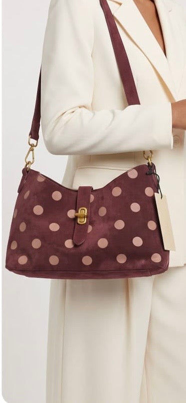 Polka Dot Bag Burgundy
