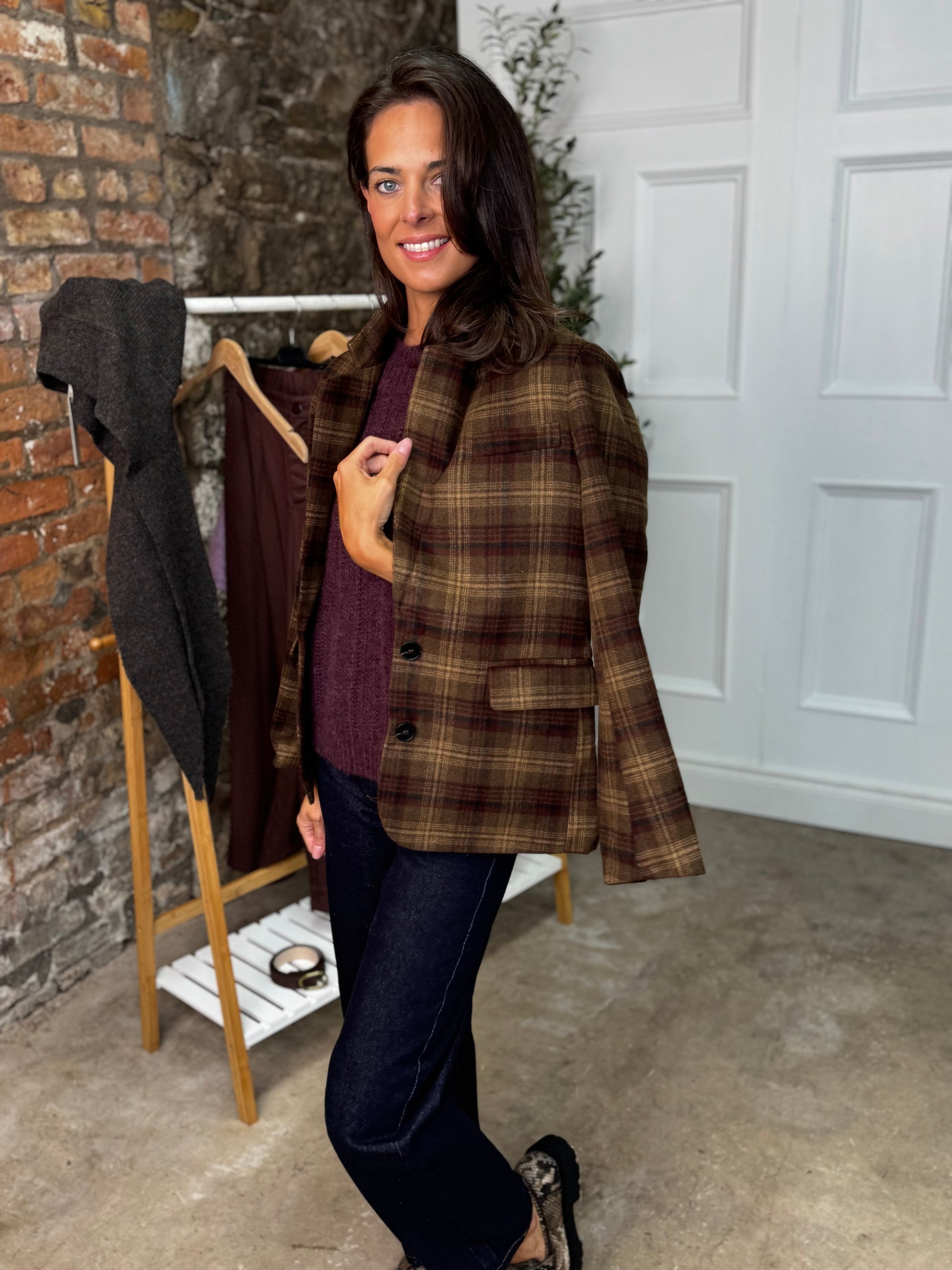 Blazer Plaid Brown