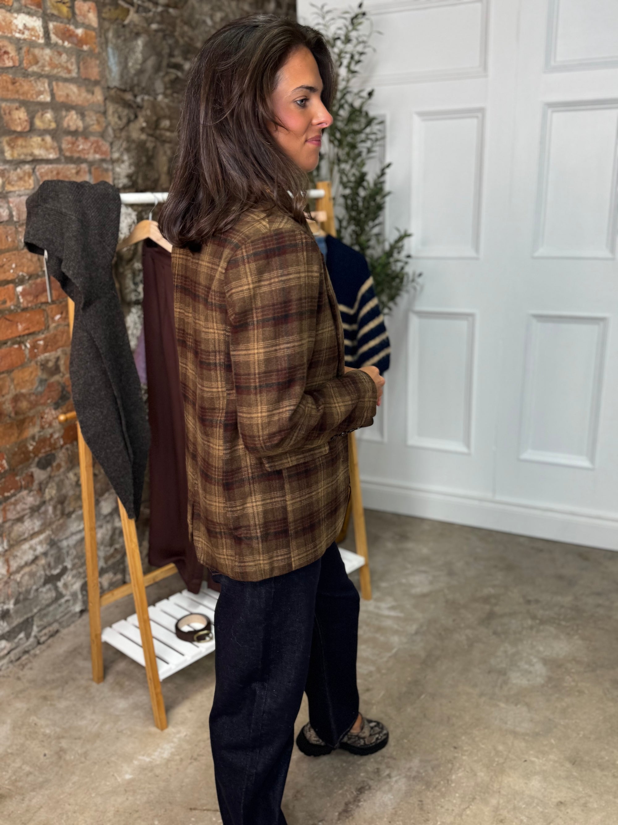 Blazer Plaid Brown