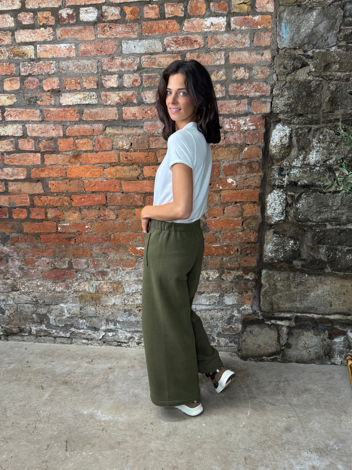 FLARE TROUSERS 3/4 2124 MOSS