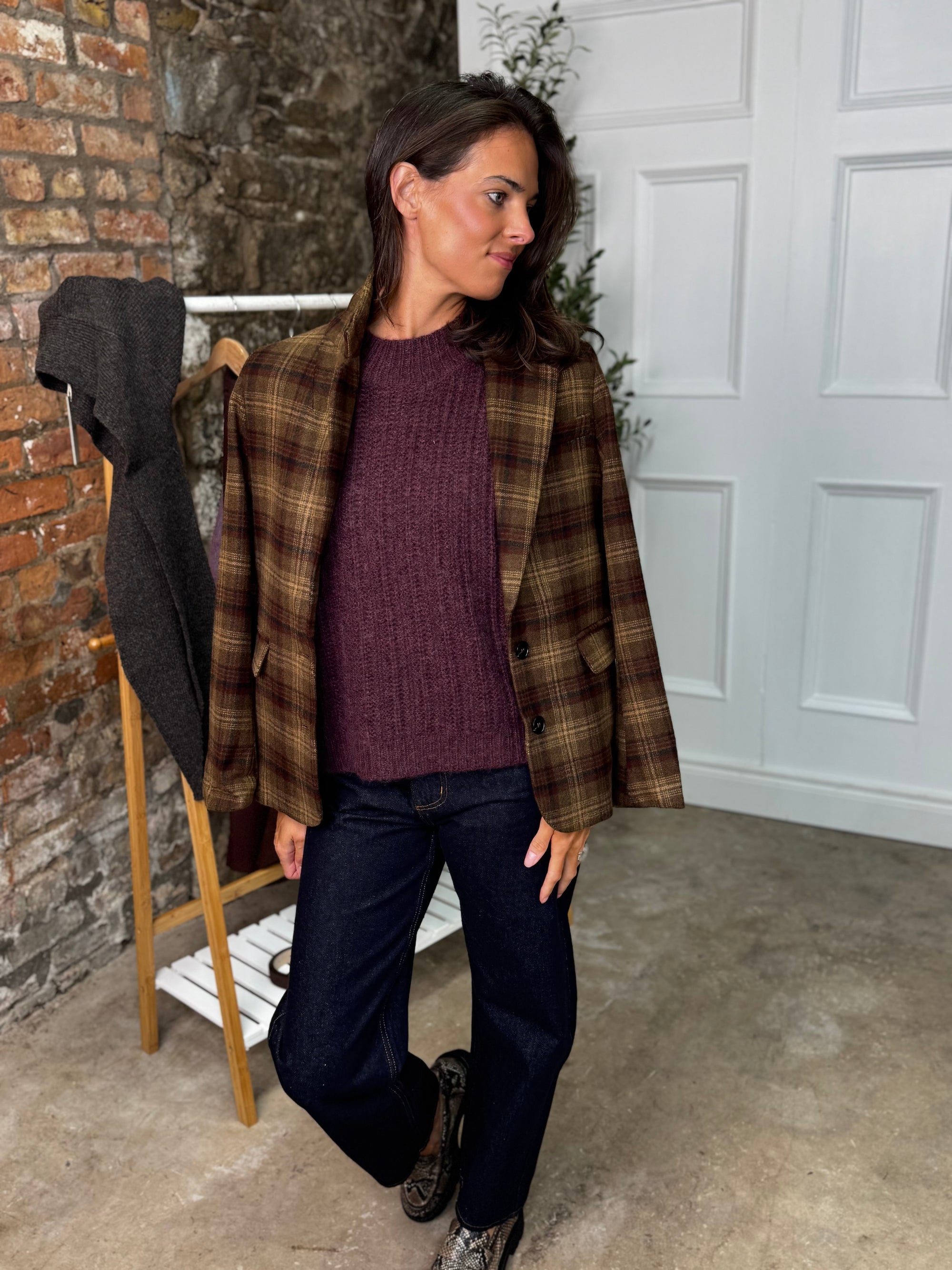 Blazer Plaid Brown