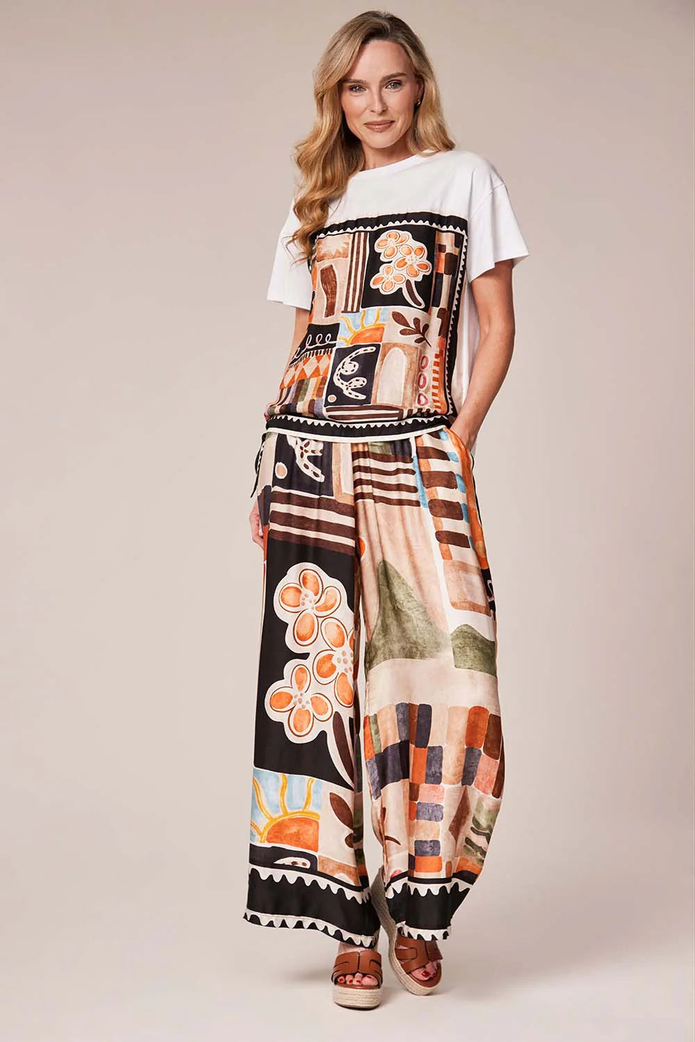 Palazzo Pant Abstract Terracotta
