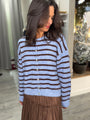 Preorder Stripe Cardigan Blue Brown