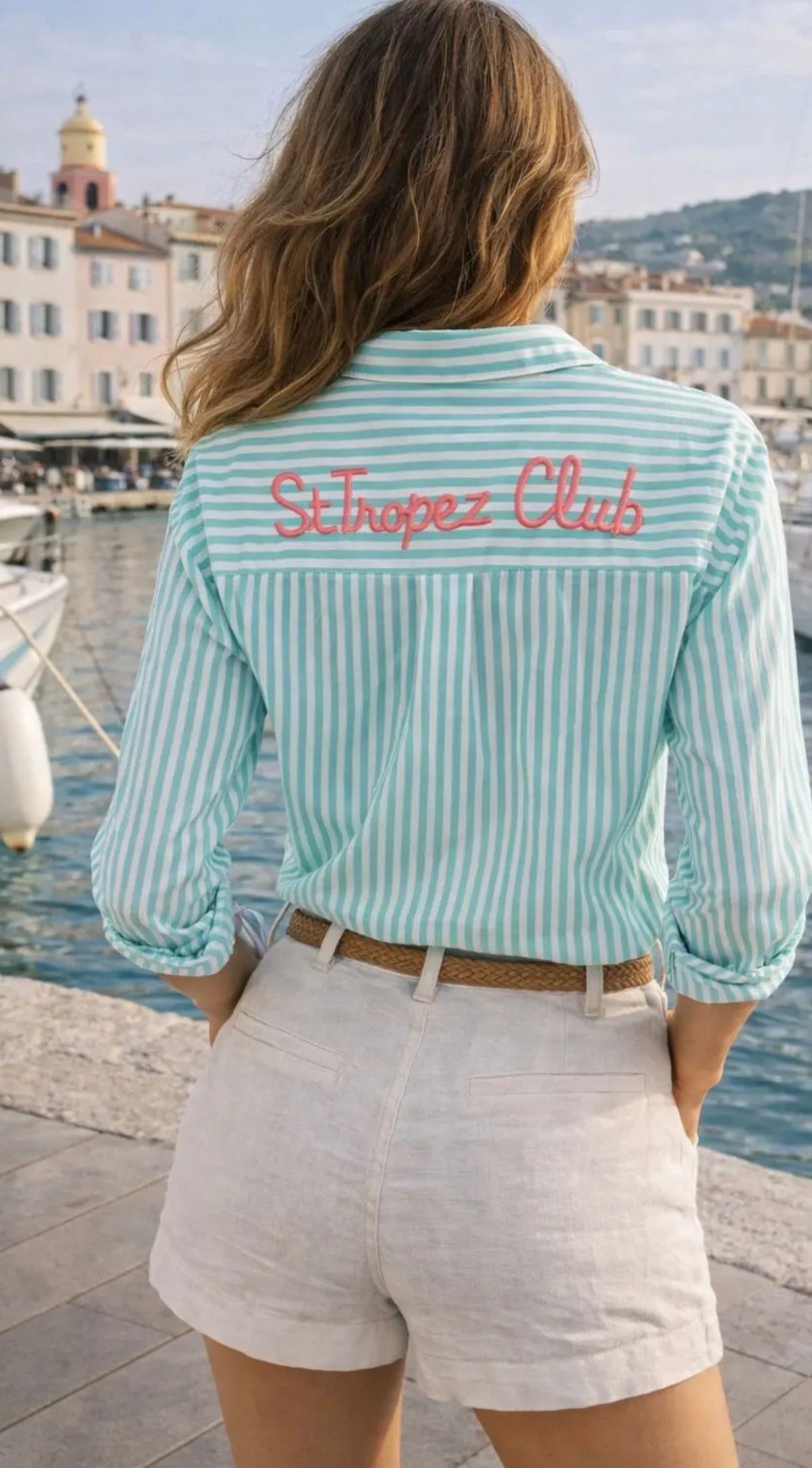 St Tropez Stripe Shirt Green