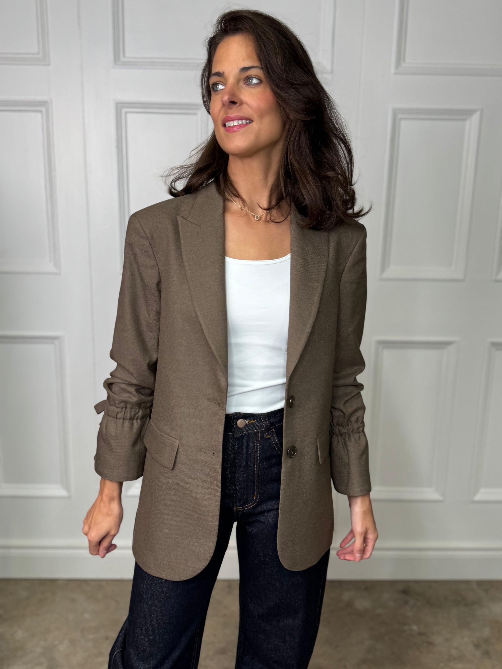 Boyfriend Blazer with Bow Sleeves
