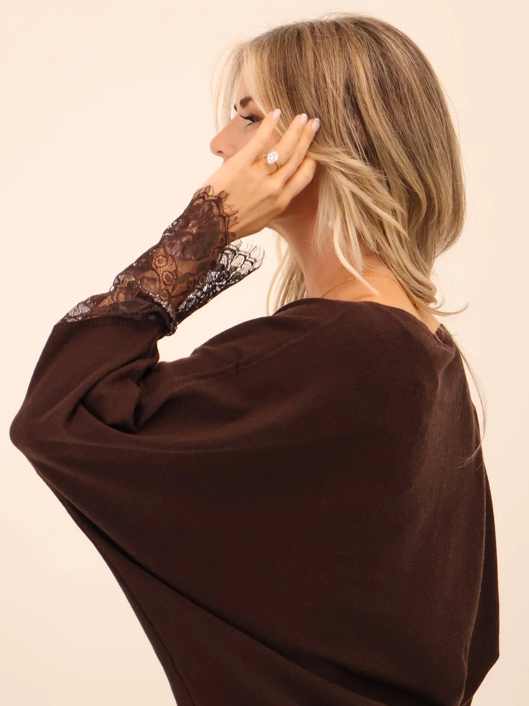 Kate &amp; Pippa Blakley Lace Knit Chocolate