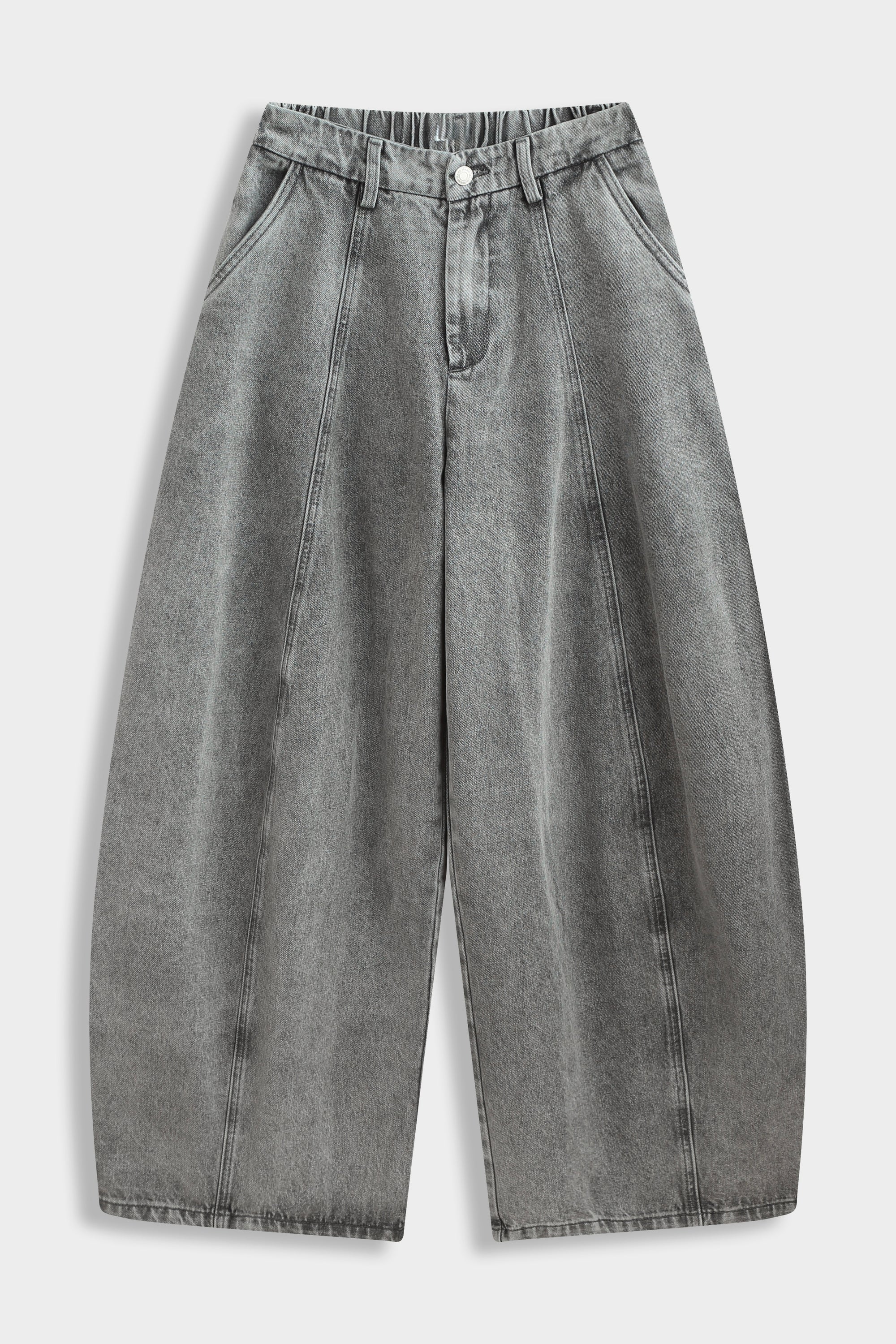 Extra Wide Balloon Jean Grey Wash