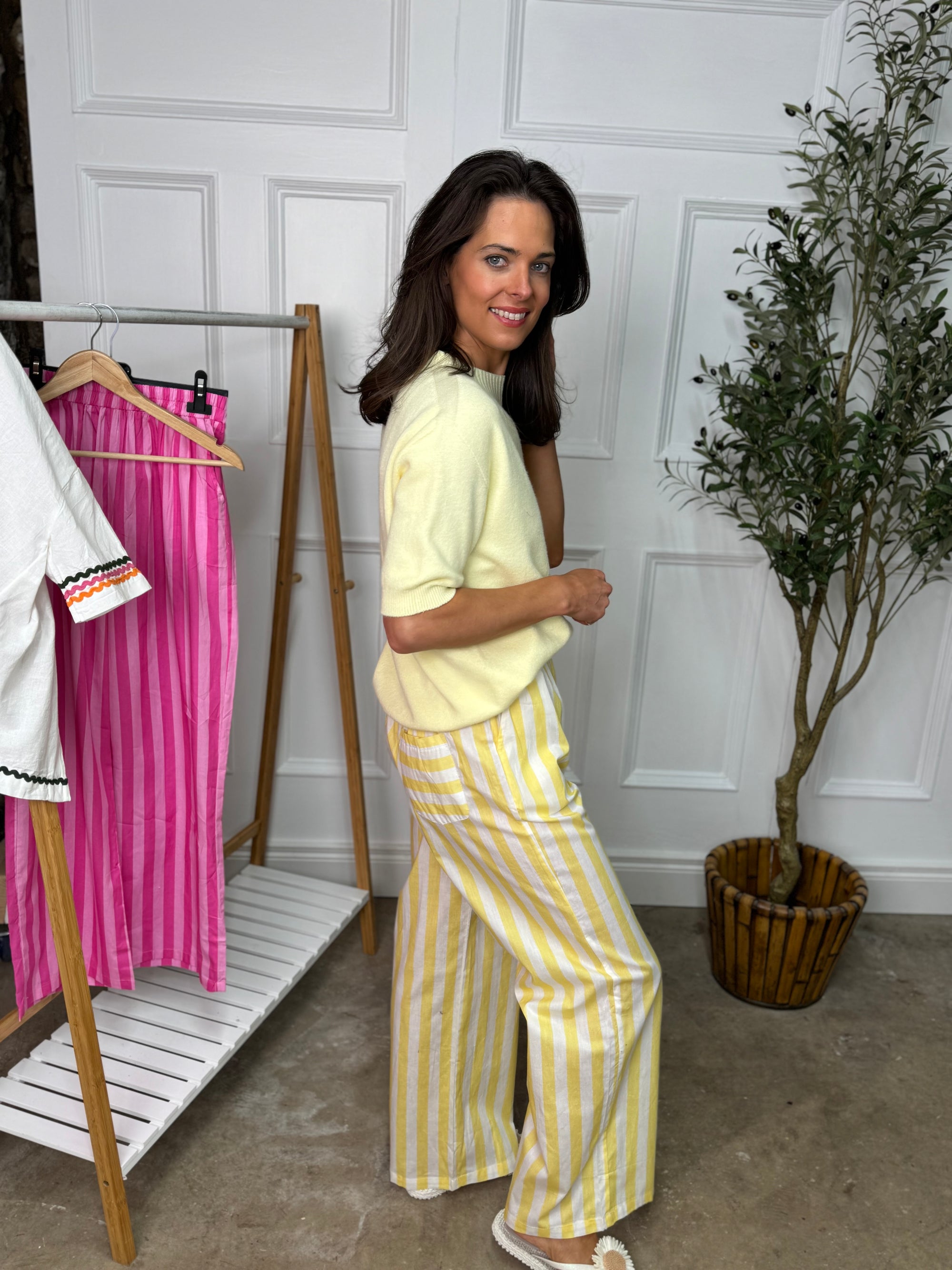 Lemon Stripe Trouser