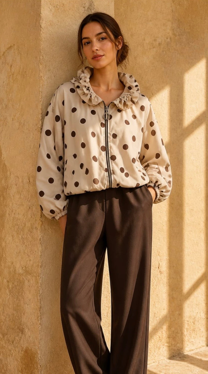 Polka Dot Jacket Beige