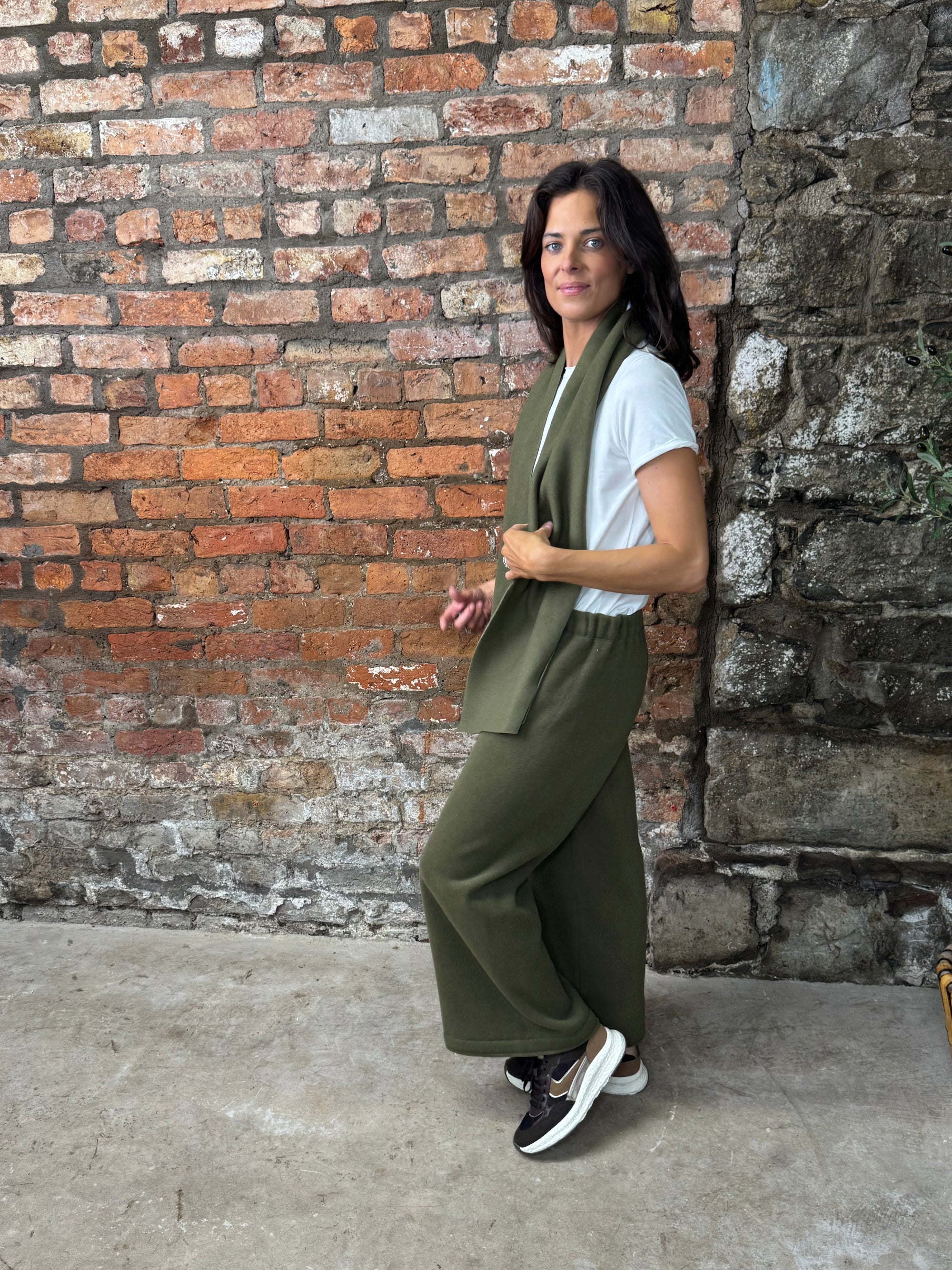 FLARE TROUSERS 3/4 2124 MOSS