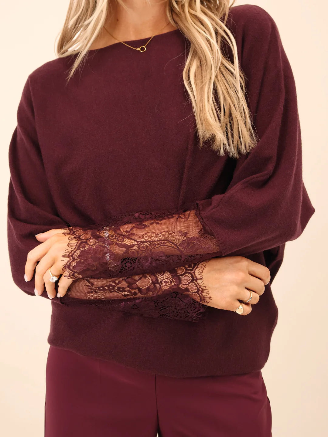 Kate &amp; Pippa Blakley Lace Knit Mulberry