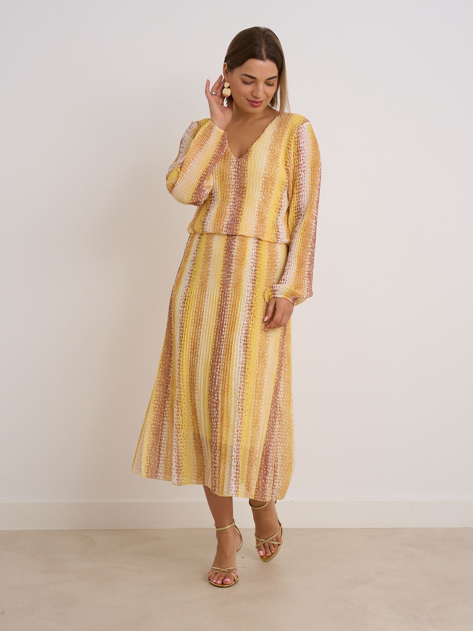 Caramel Plisse Dress Allens of Caledon Caramel Plisse Dress Allens of Caledon