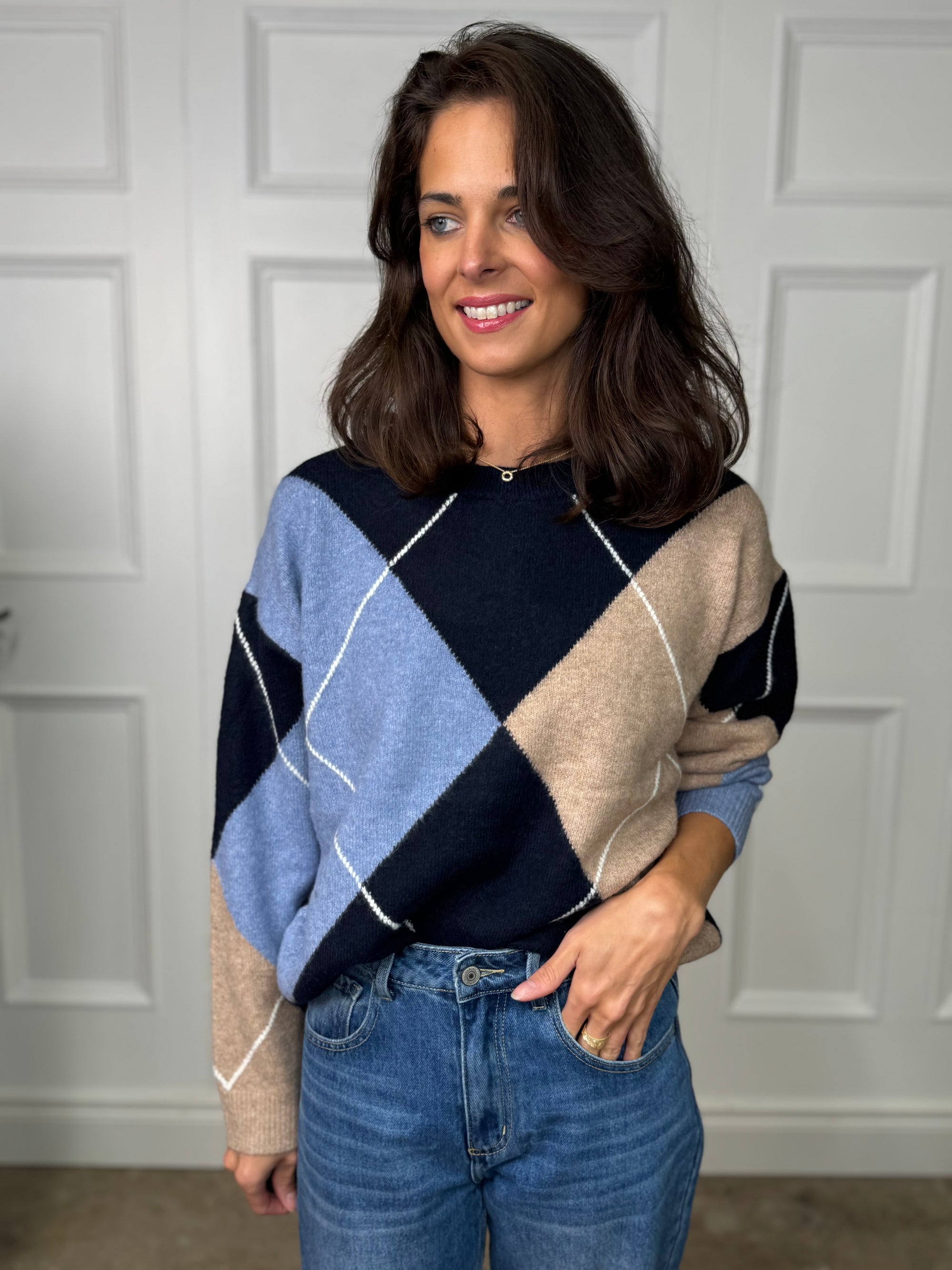 Argyle Knit Sweater