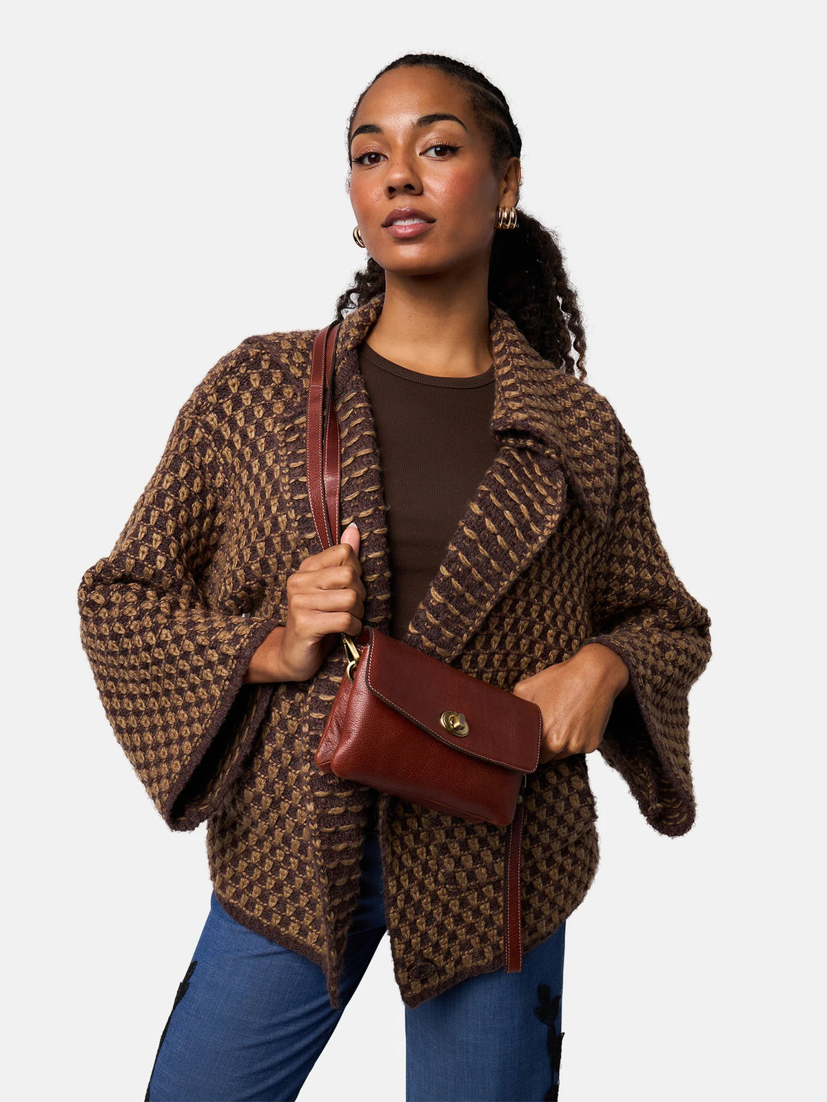 Redesigned Nisha Clutch Cognac