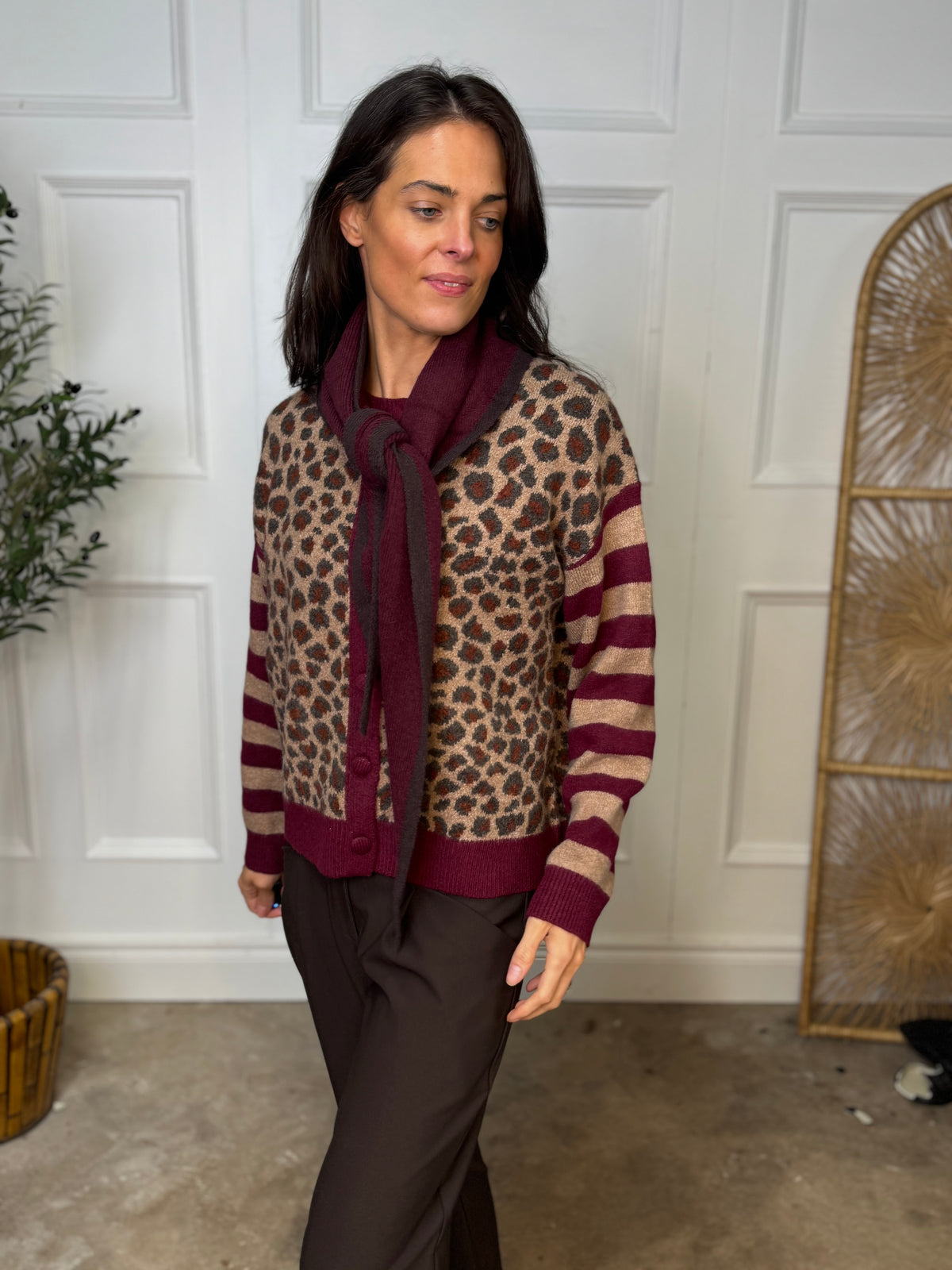 Triangle Scarf Small Burgundy / Brown