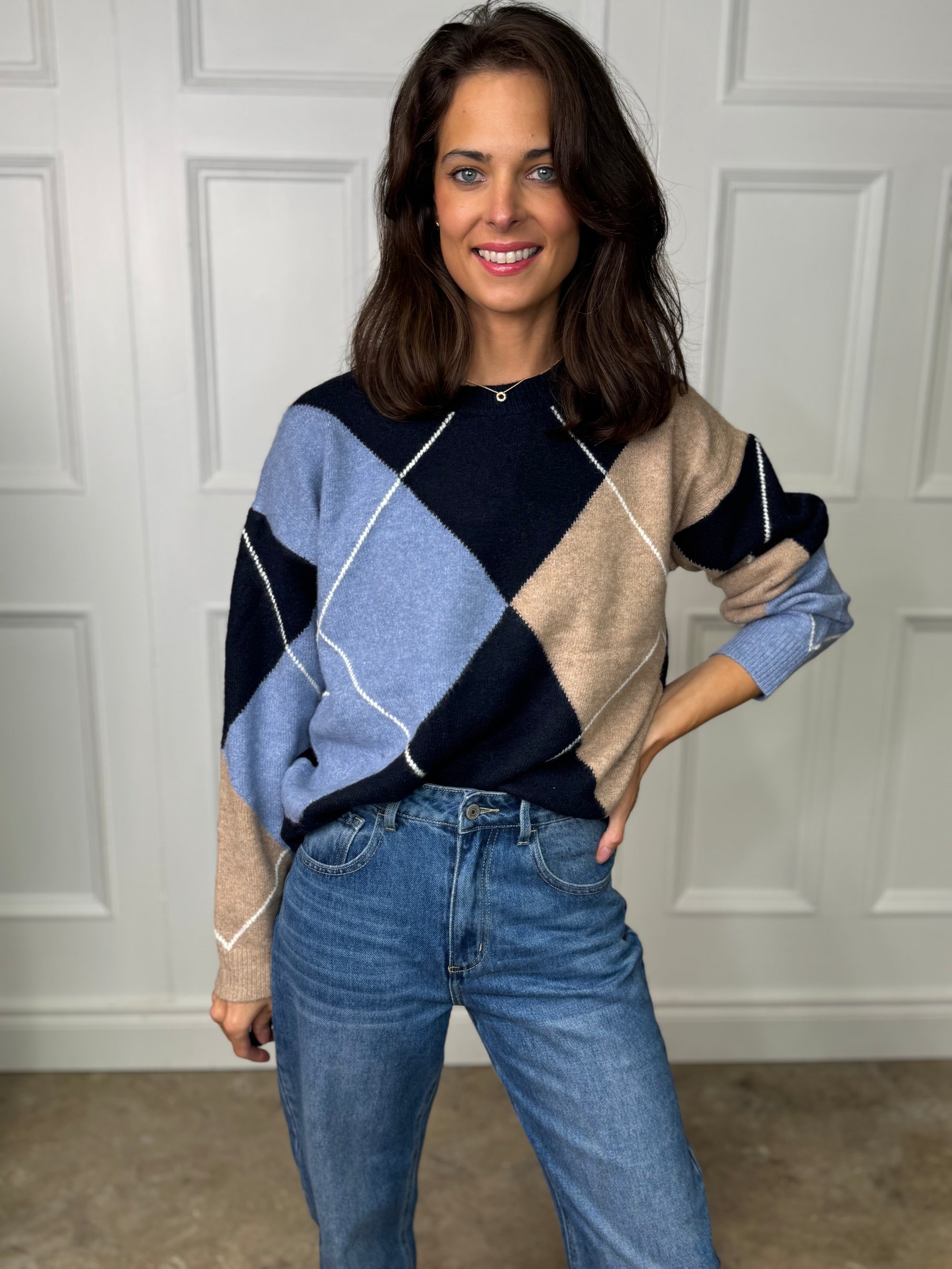 Argyle Knit Sweater