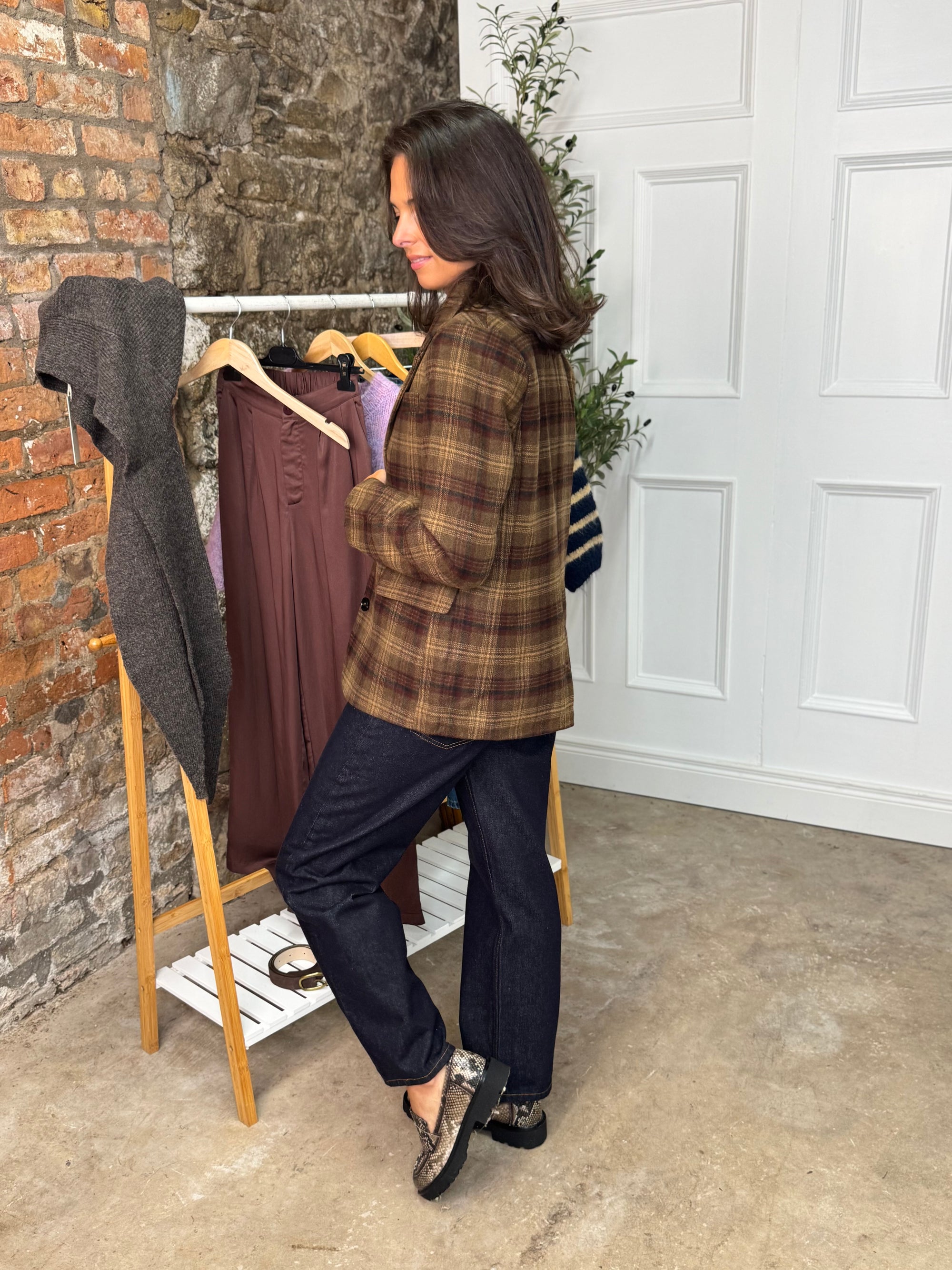 Blazer Plaid Brown
