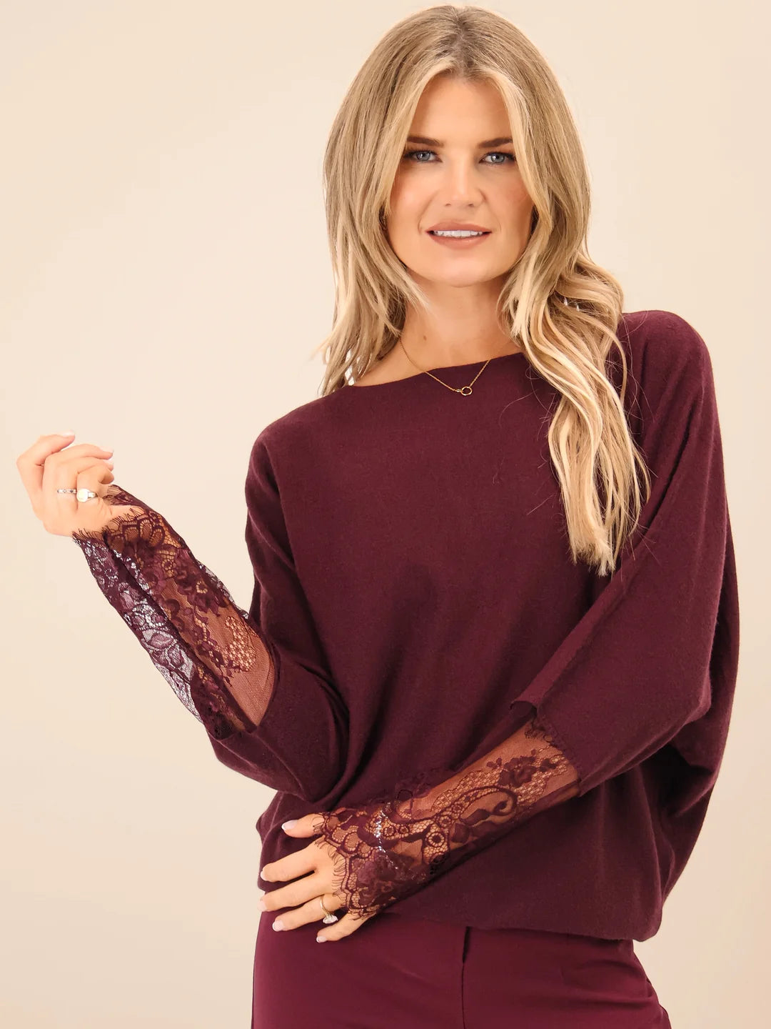 Kate &amp; Pippa Blakley Lace Knit Mulberry