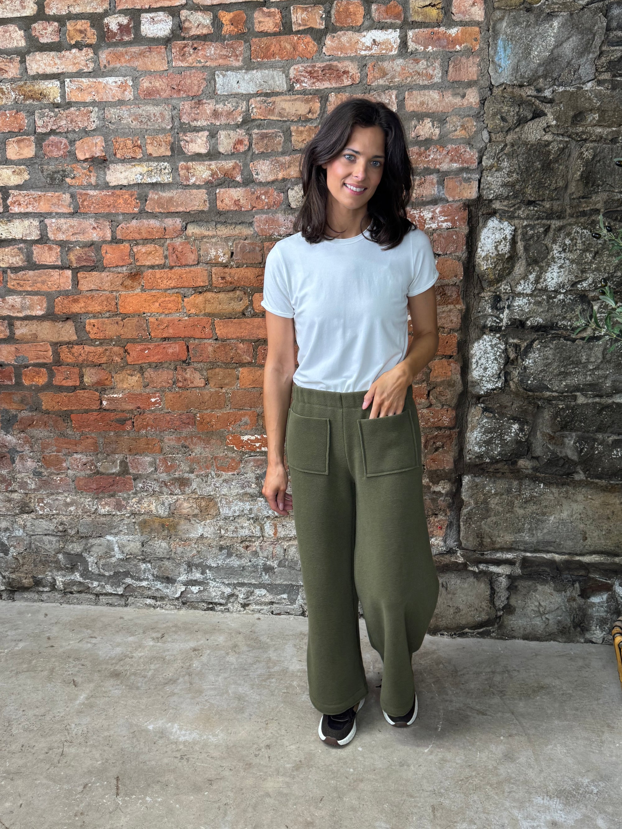 FLARE TROUSERS 3/4 2124 MOSS