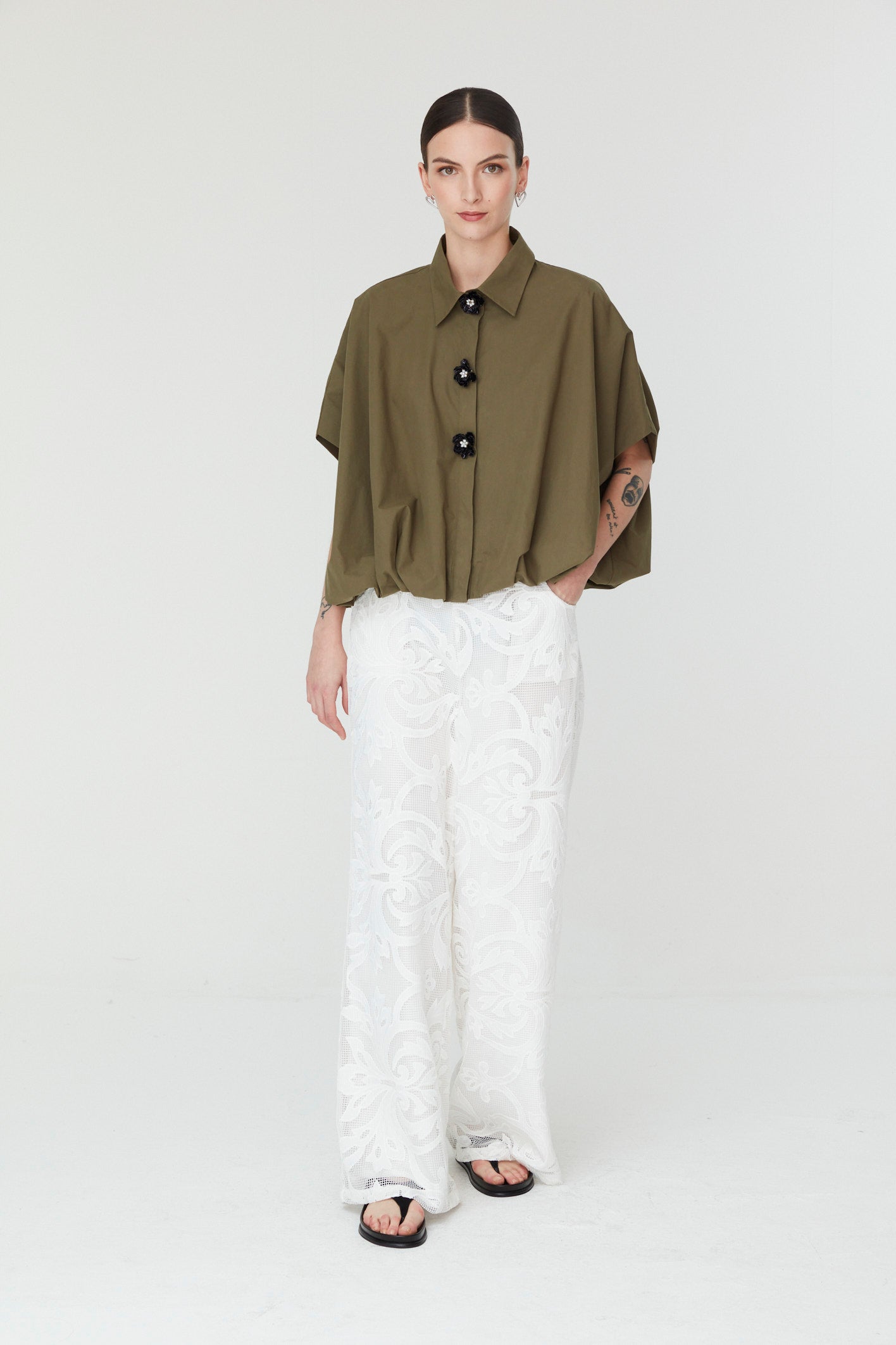 Jovonna Livia Blouse Khaki