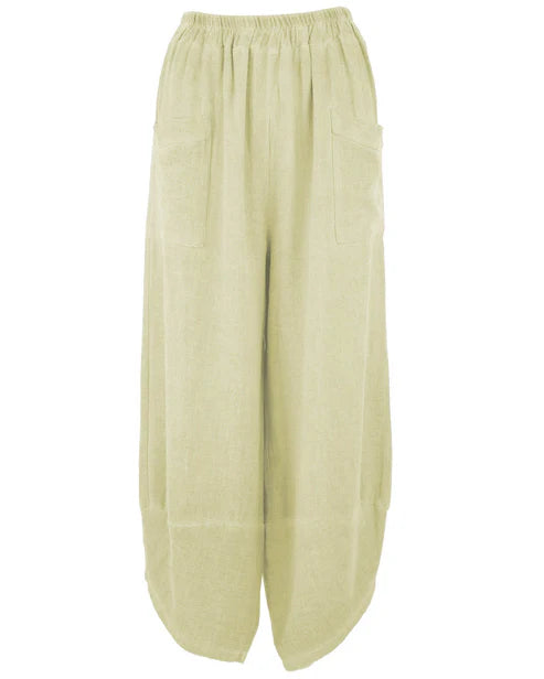 Linen Cotton Hareem Pant Summer Green