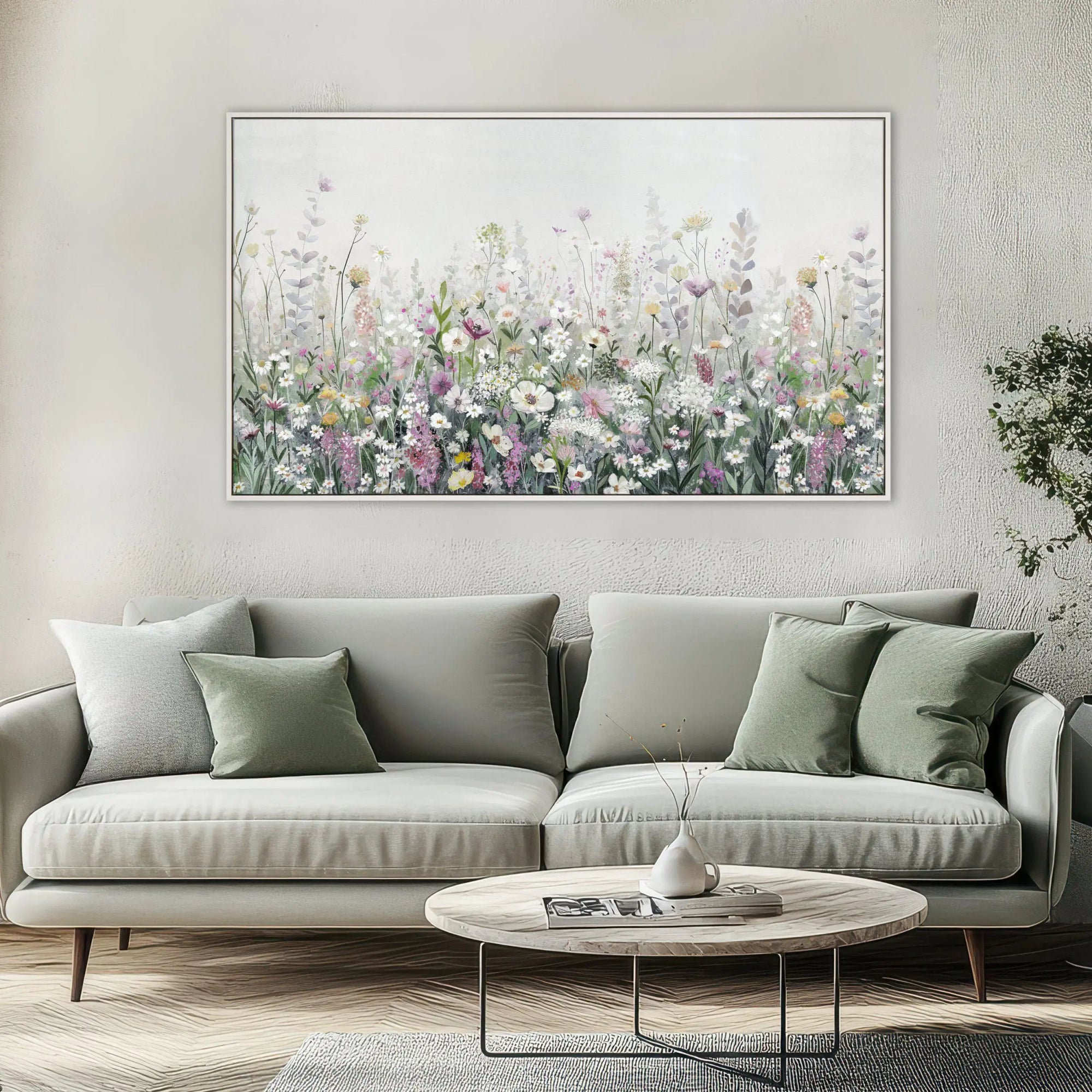 Floral Cascade Framed Canvas