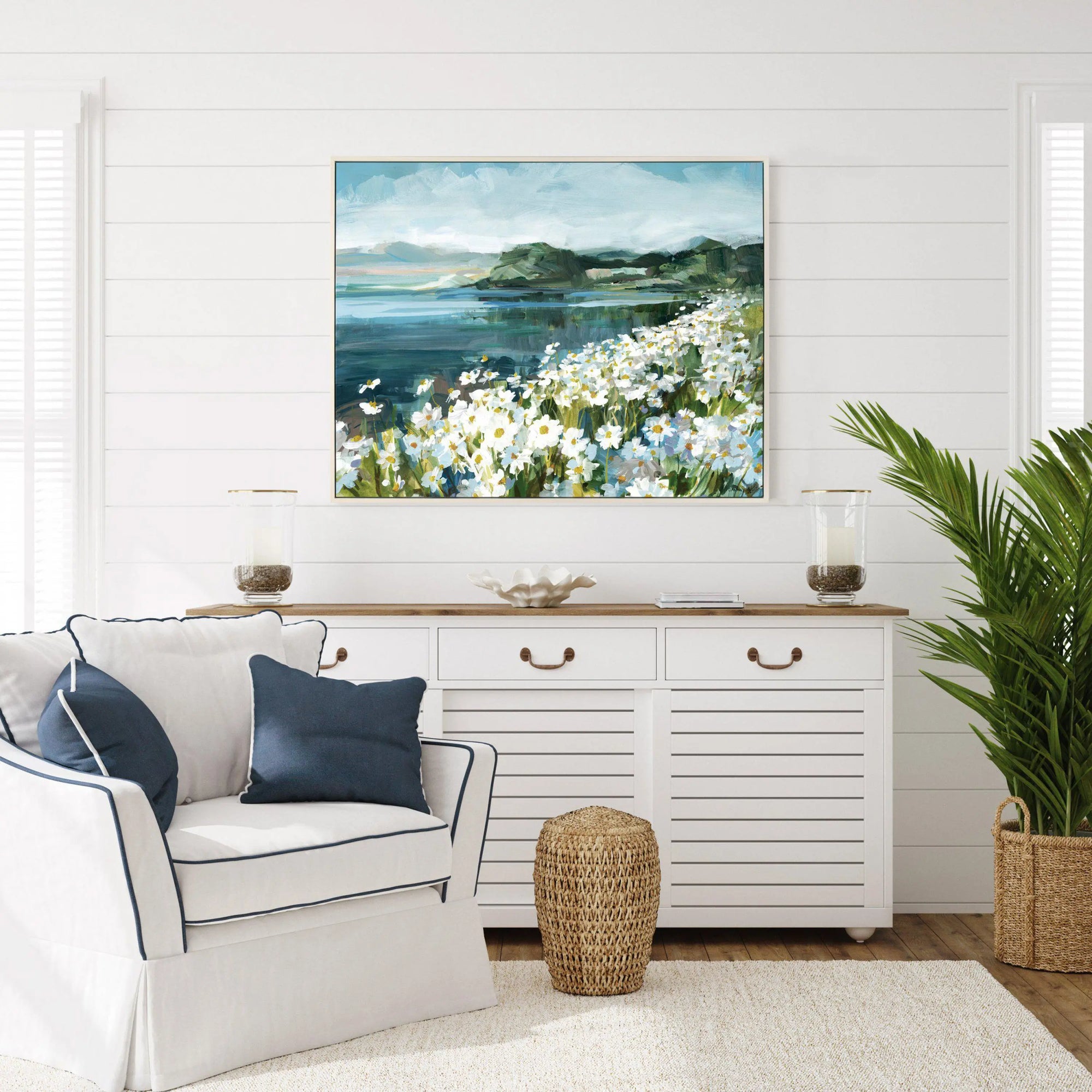 Wild Daisy Bay Framed Canvas