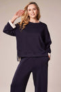 Triple Soft Leisure Top Navy Beige