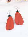Wooden Pebble Earring Red