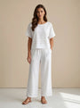 Linen Pleated End Trouser White